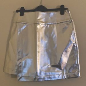 Bella Tilley X Bar III silver mini skirt.